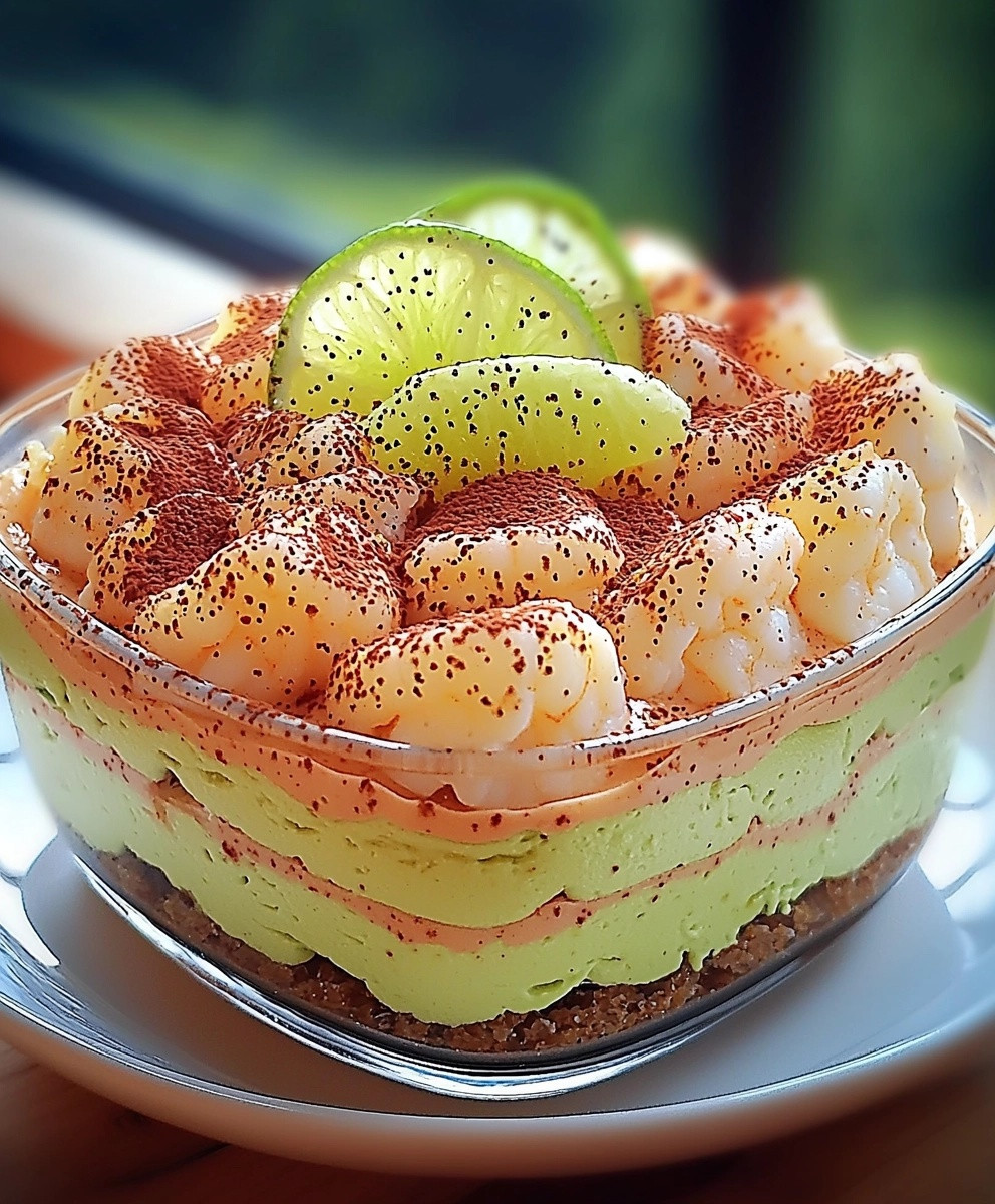 Tiramisu avocat crevettes citron vert