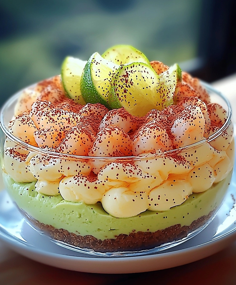 Tiramisu avocat crevettes citron vert