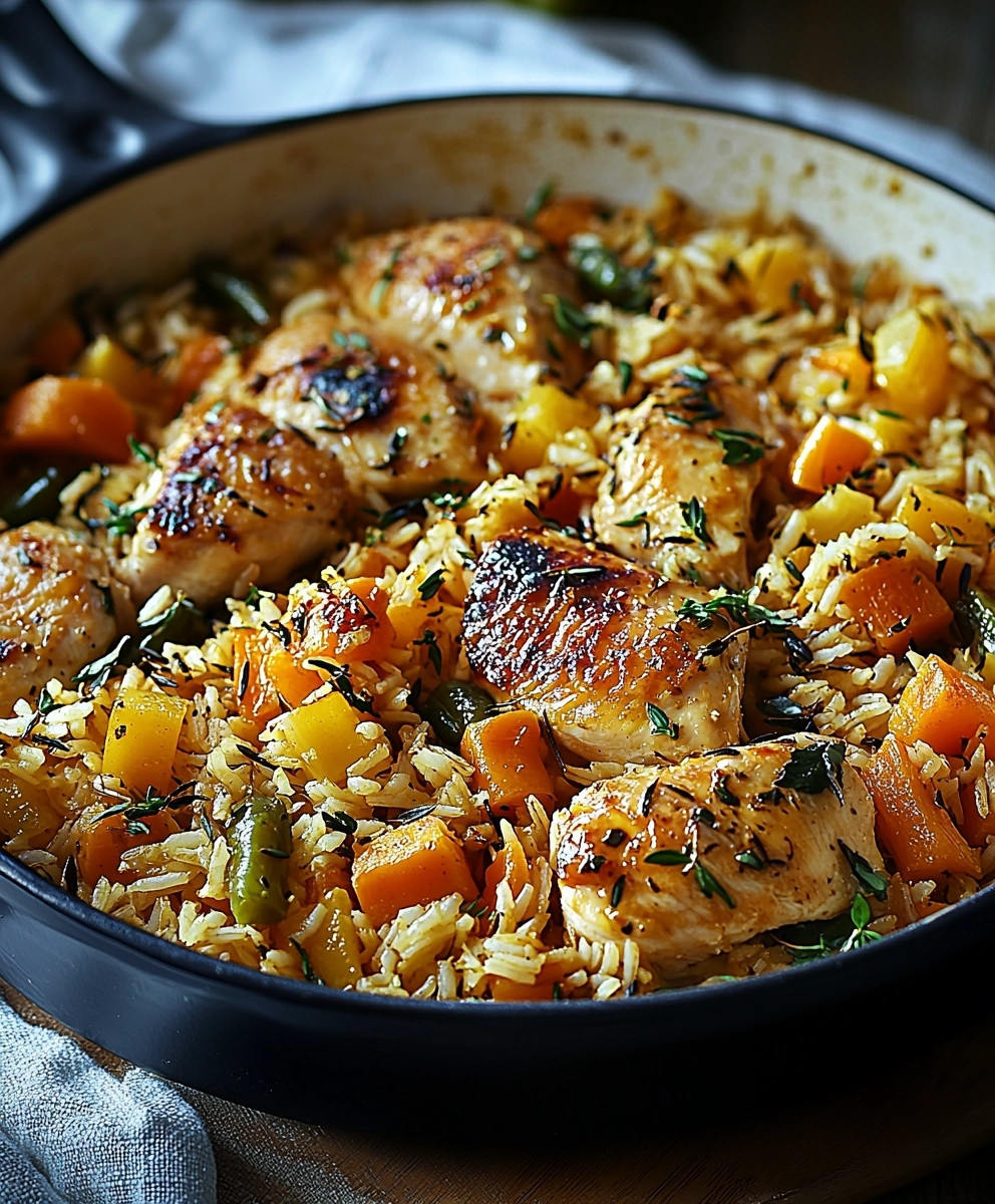 Riz aux légumes et poulet