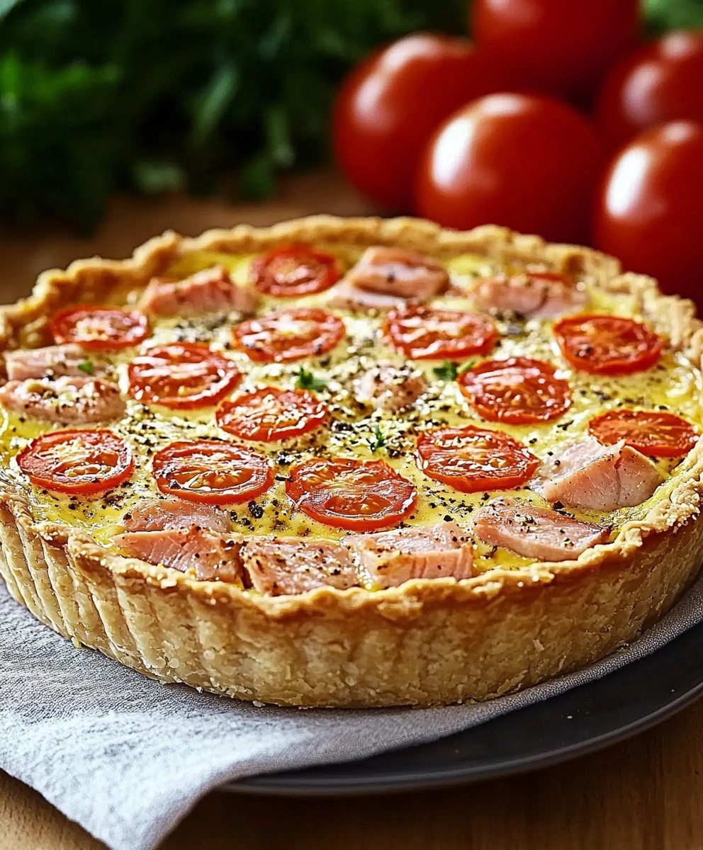 Quiche thon tomates moutarde