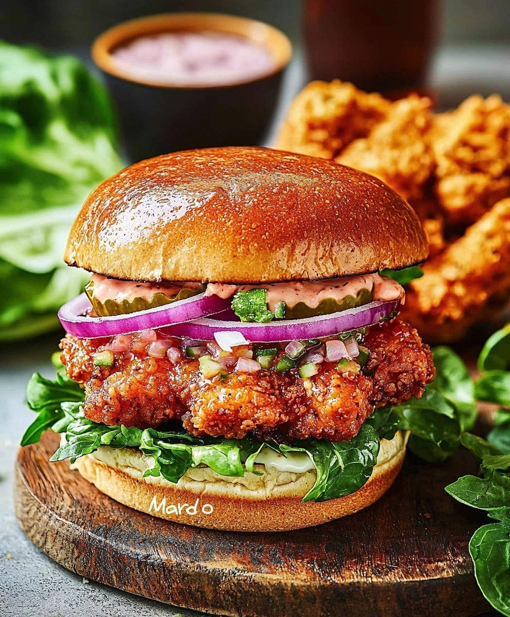 Burgers au poulet frit