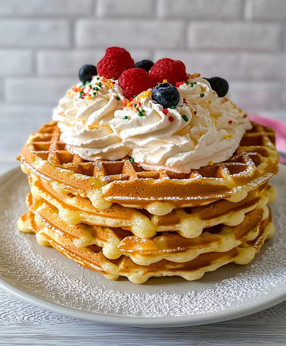 Gâteau de gaufres à la crème