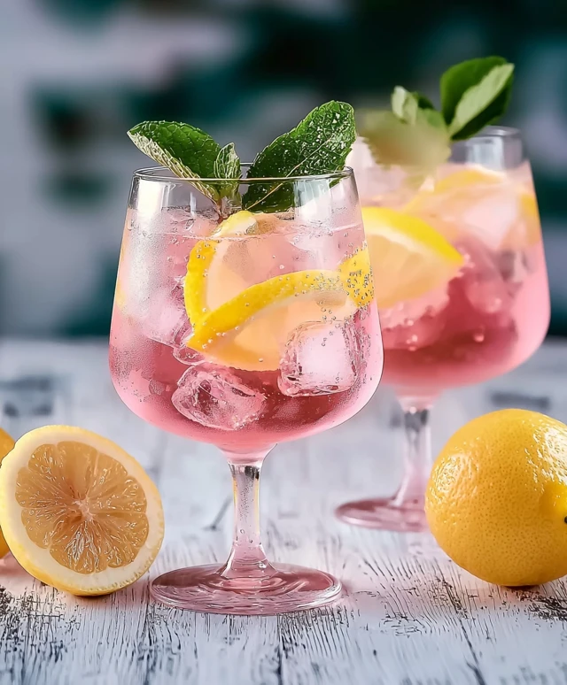 Vodka pétillante limonade rose