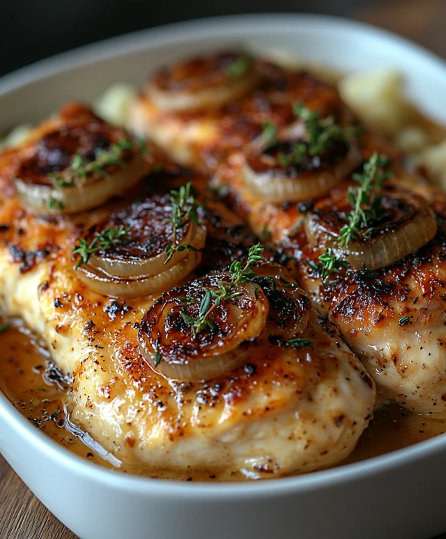 poulet à l'oignon français