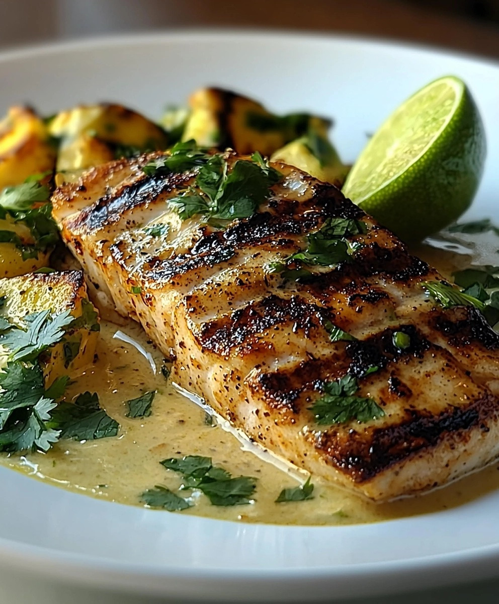 Poisson grillé au lait de coco