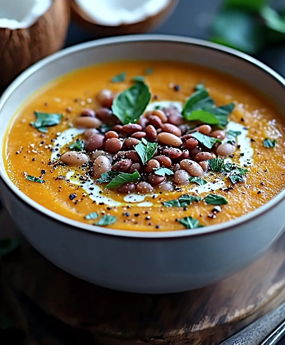 Soupe lentilles corail butternut