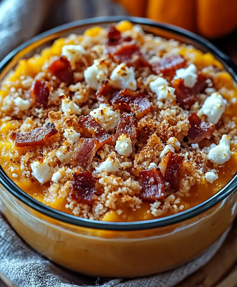 Crumble potiron bacon chèvre