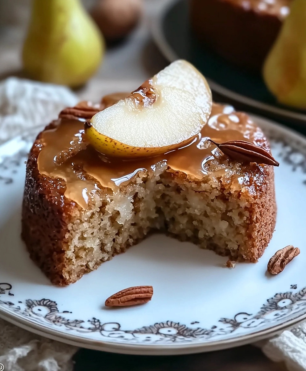 Gâteau poire cannelle caramel