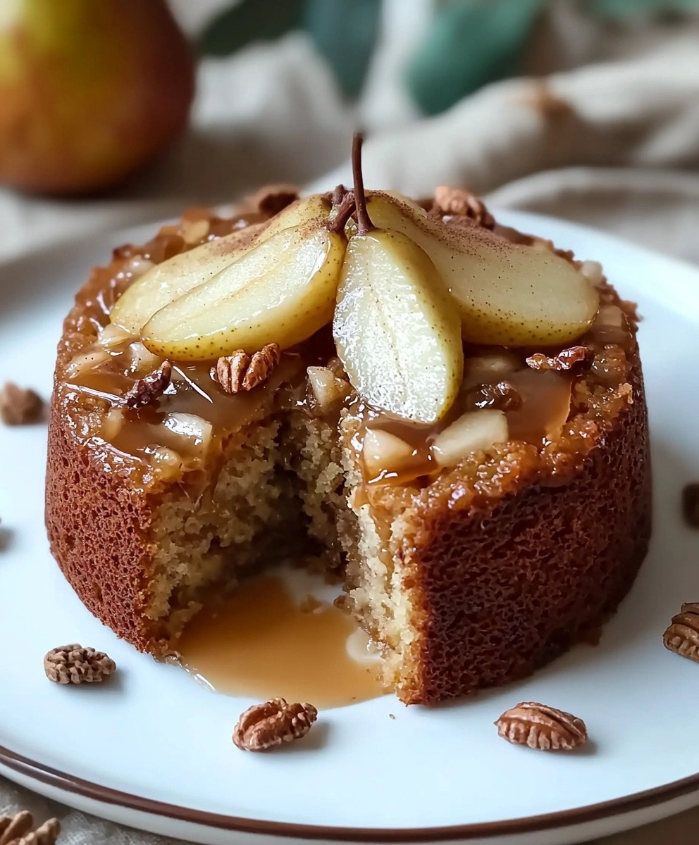 Gâteau poire cannelle caramel