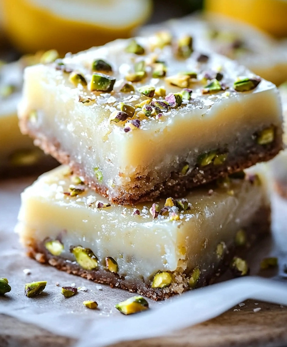 Brownies citron pistaches chocolat blanc