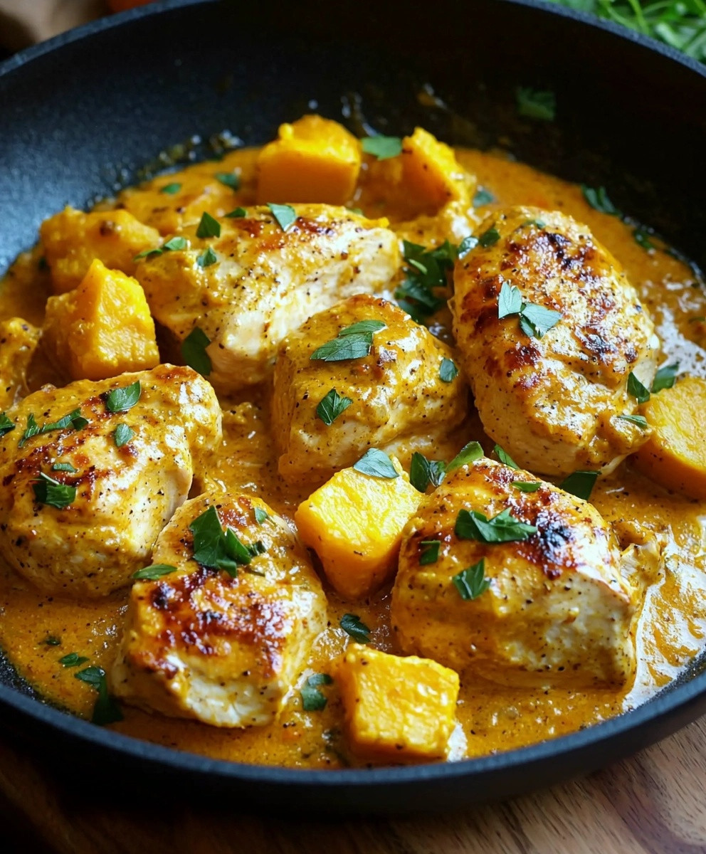 Aiguillettes de poulet courge
