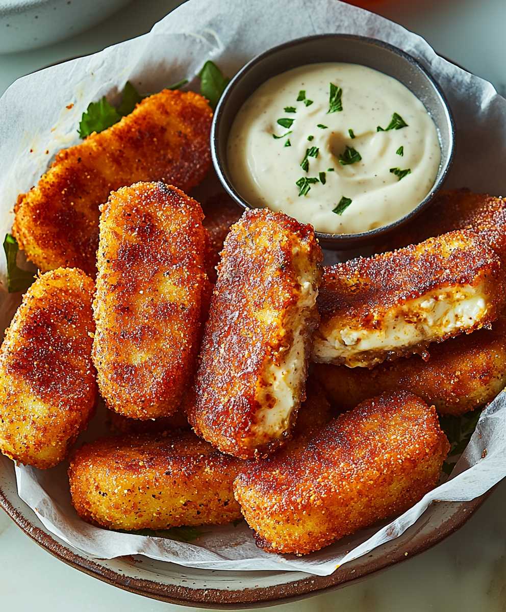 Bâtonnets de mozzarella épicés