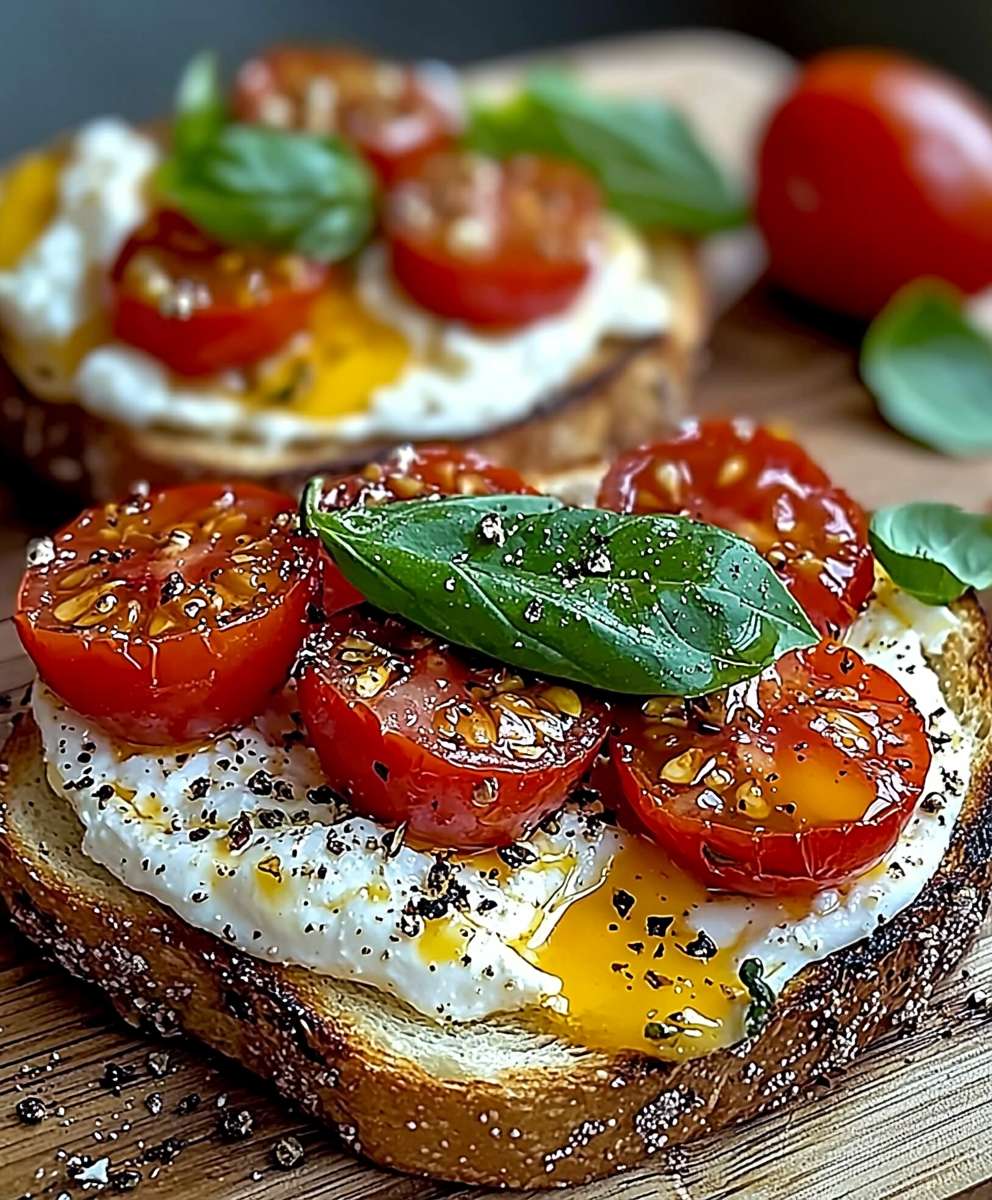 Toasts burrata tomate basilic
