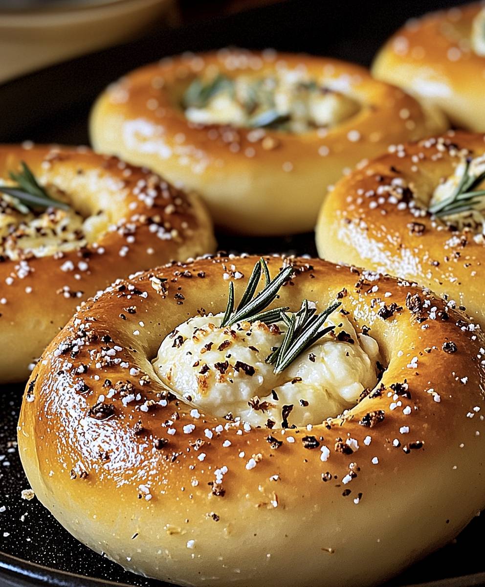 Bretzels moelleux mozzarella romarin parmesan