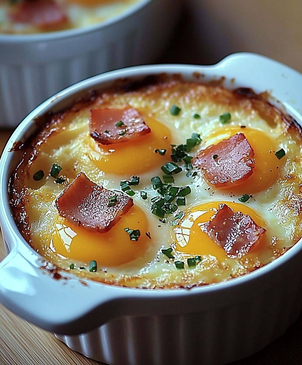 Oeufs cocotte jambon kiri