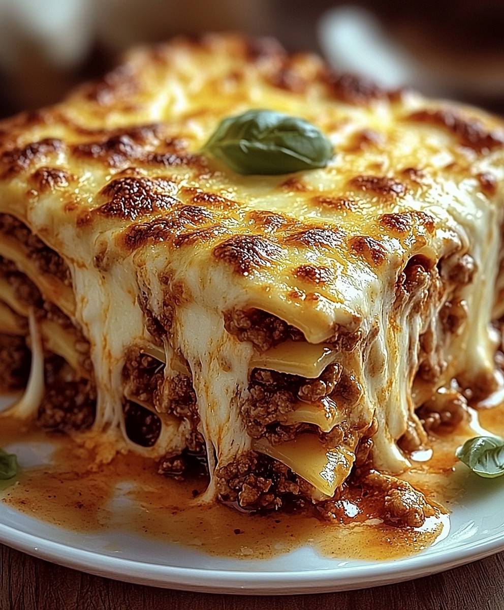 Lasagnes bolognaises mozzarella gratinée