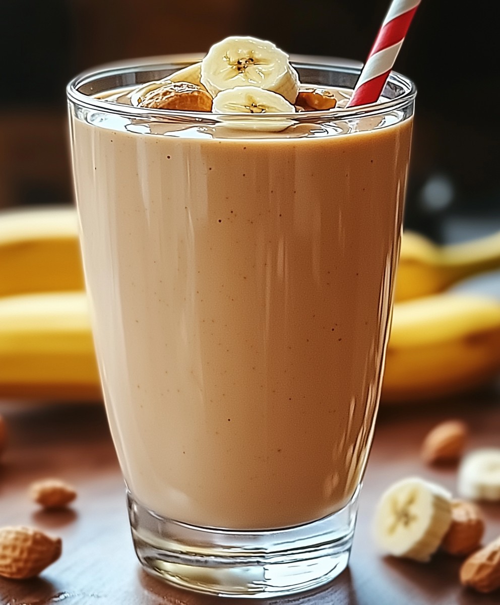 Smoothie banane beurre de cacahuète