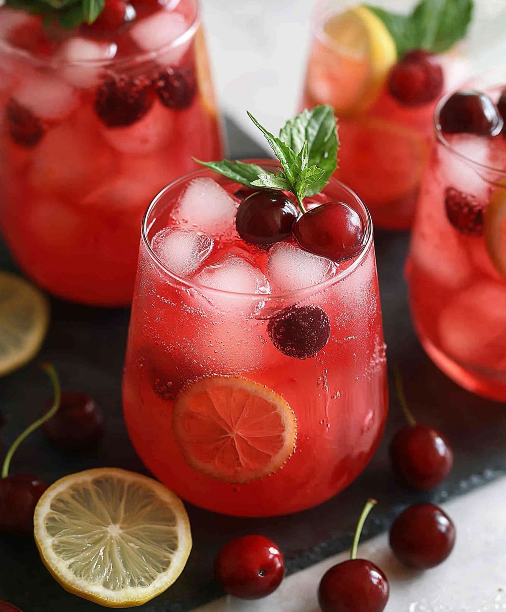 Limonade cerises maison