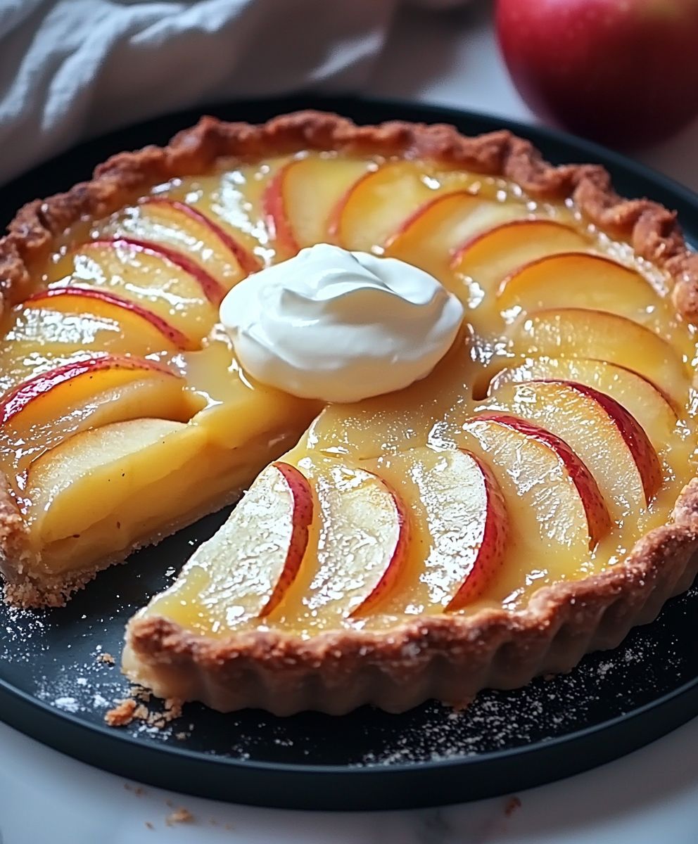 Tarte aux pommes crème fraîche