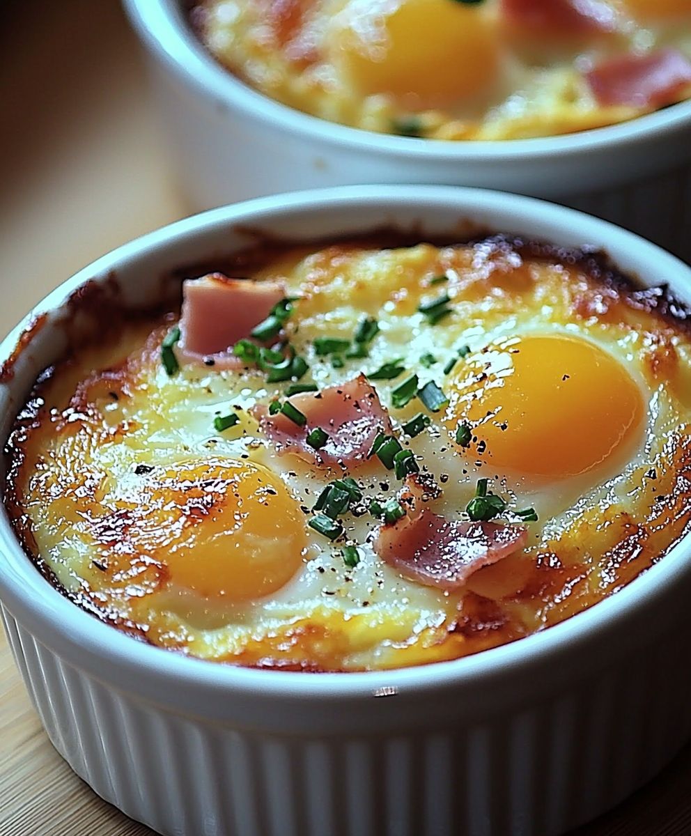Oeufs cocotte jambon kiri