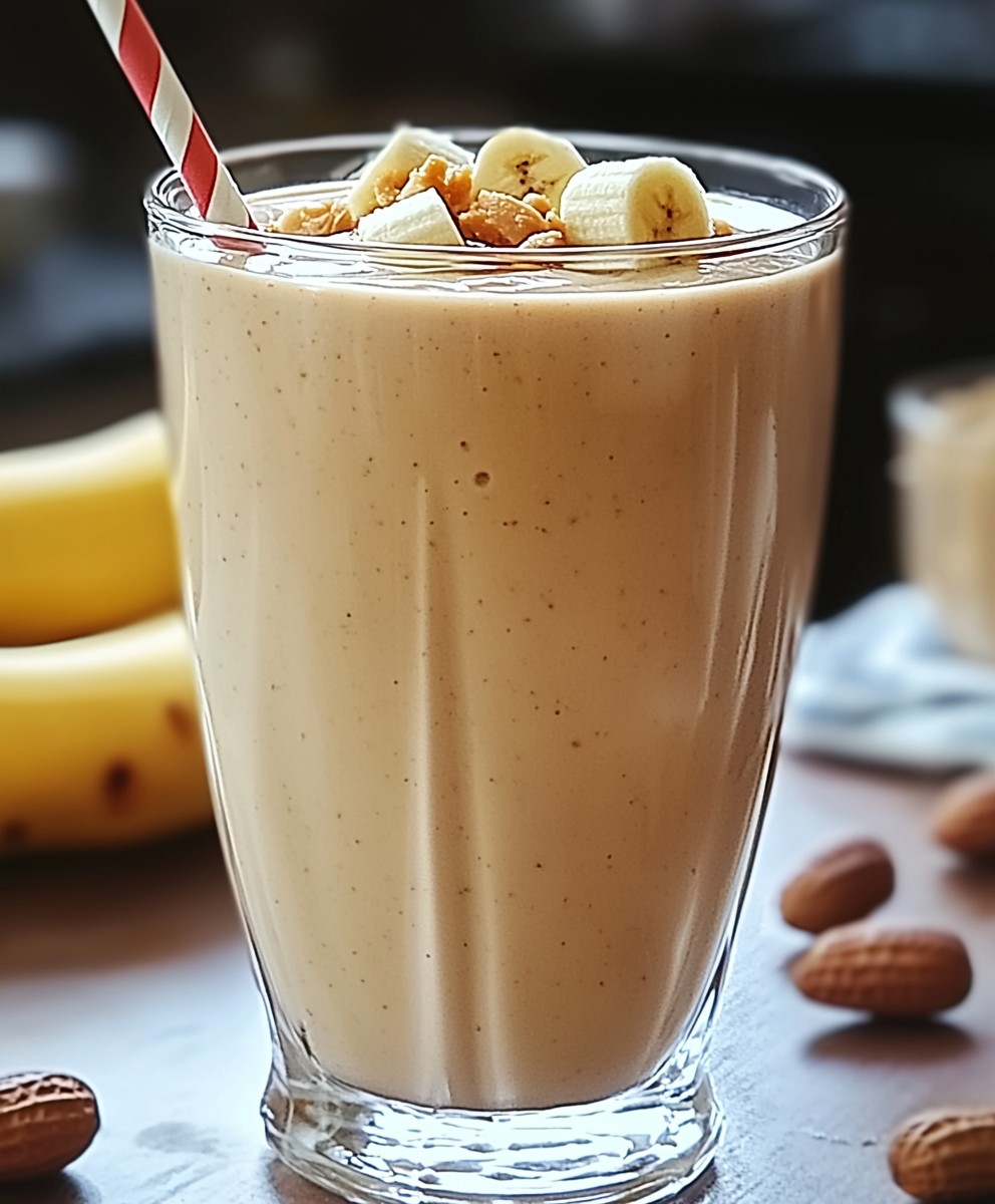 Smoothie banane beurre de cacahuète