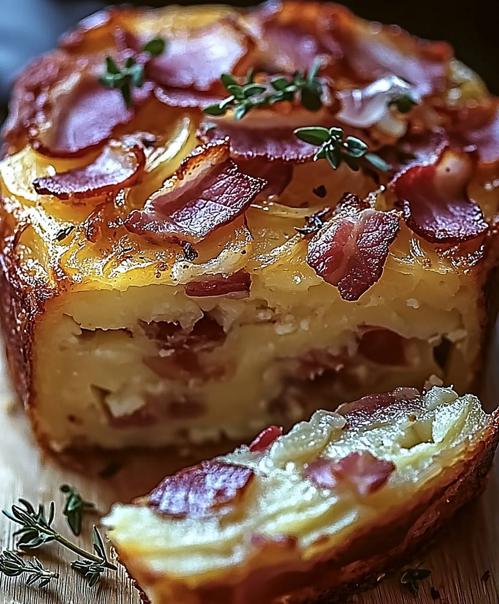 Cake lardons oignons raclette