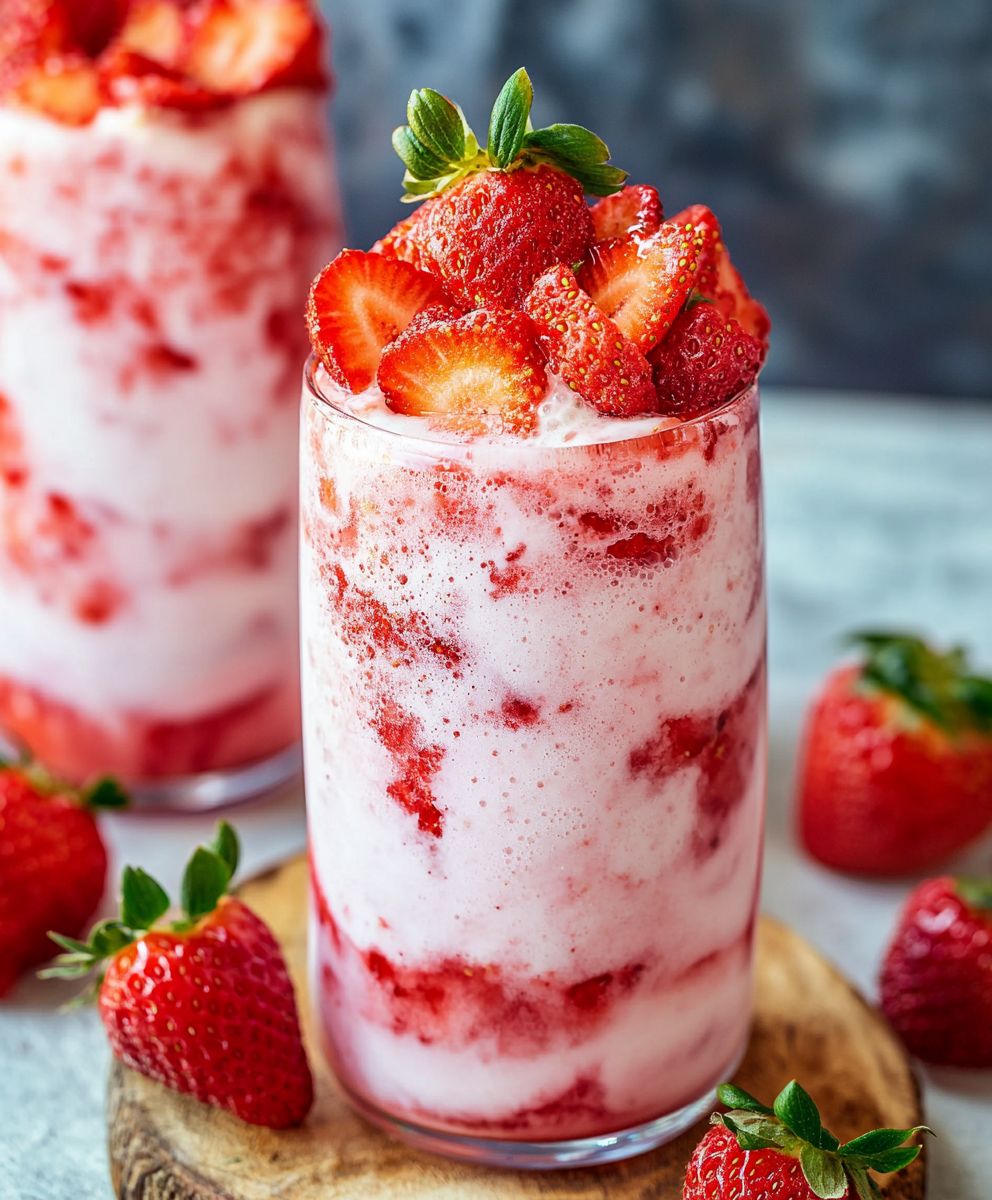 Lait végétalien fraise