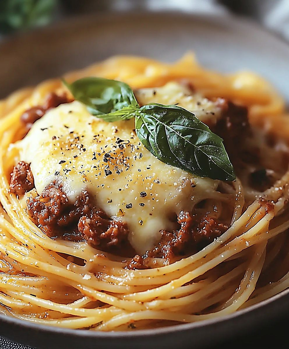 Spaghetti boeuf béchamel réconfortante