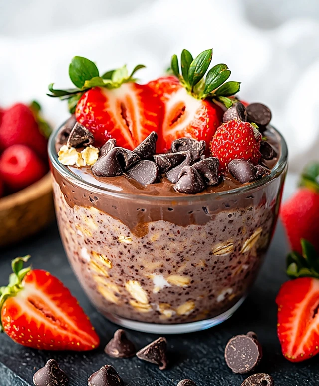 Flocons d'avoine chocolat fraises