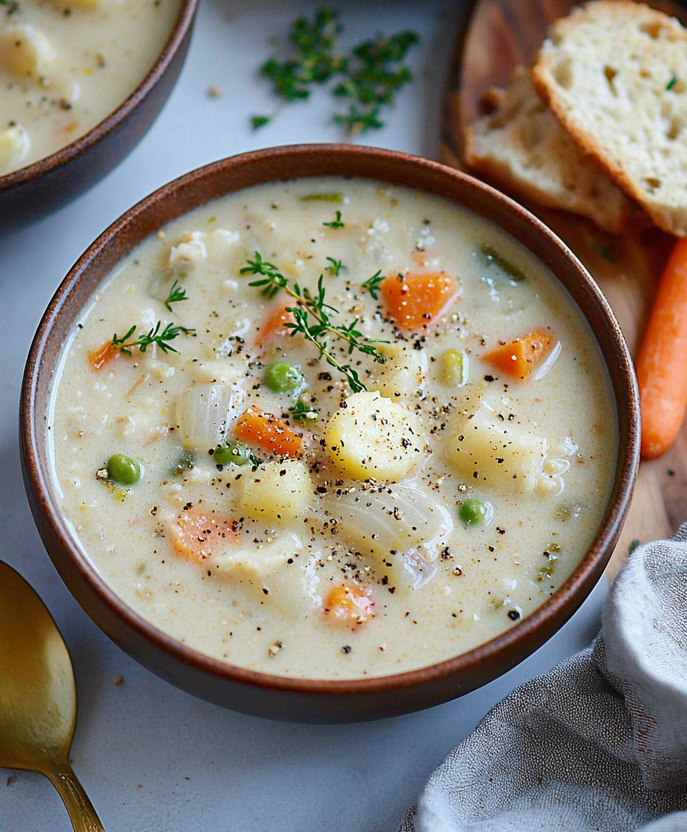 soupe crémeuse légumes sans produits laitiers