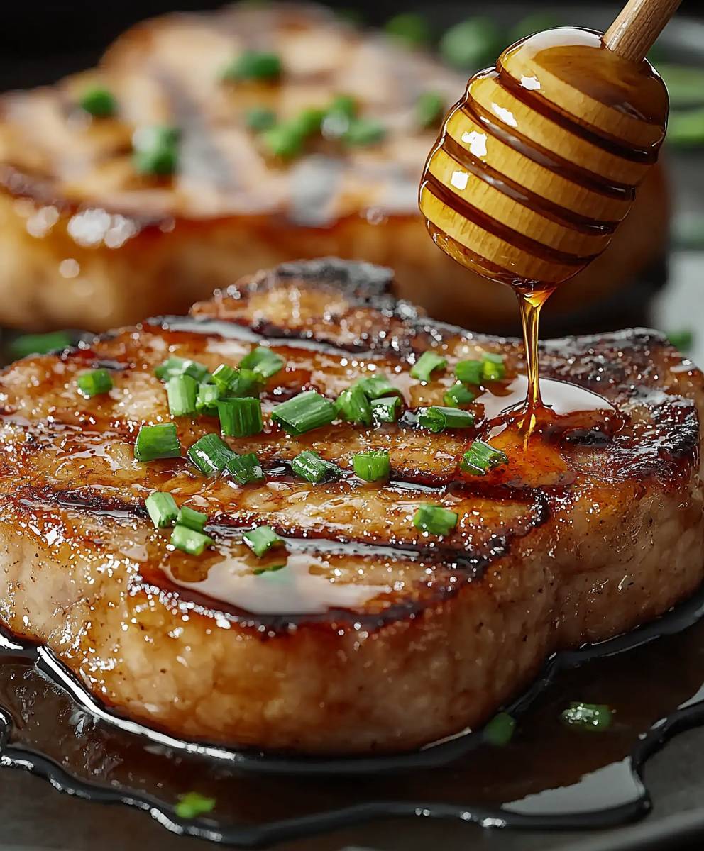 Côtelettes de porc glacées au miel