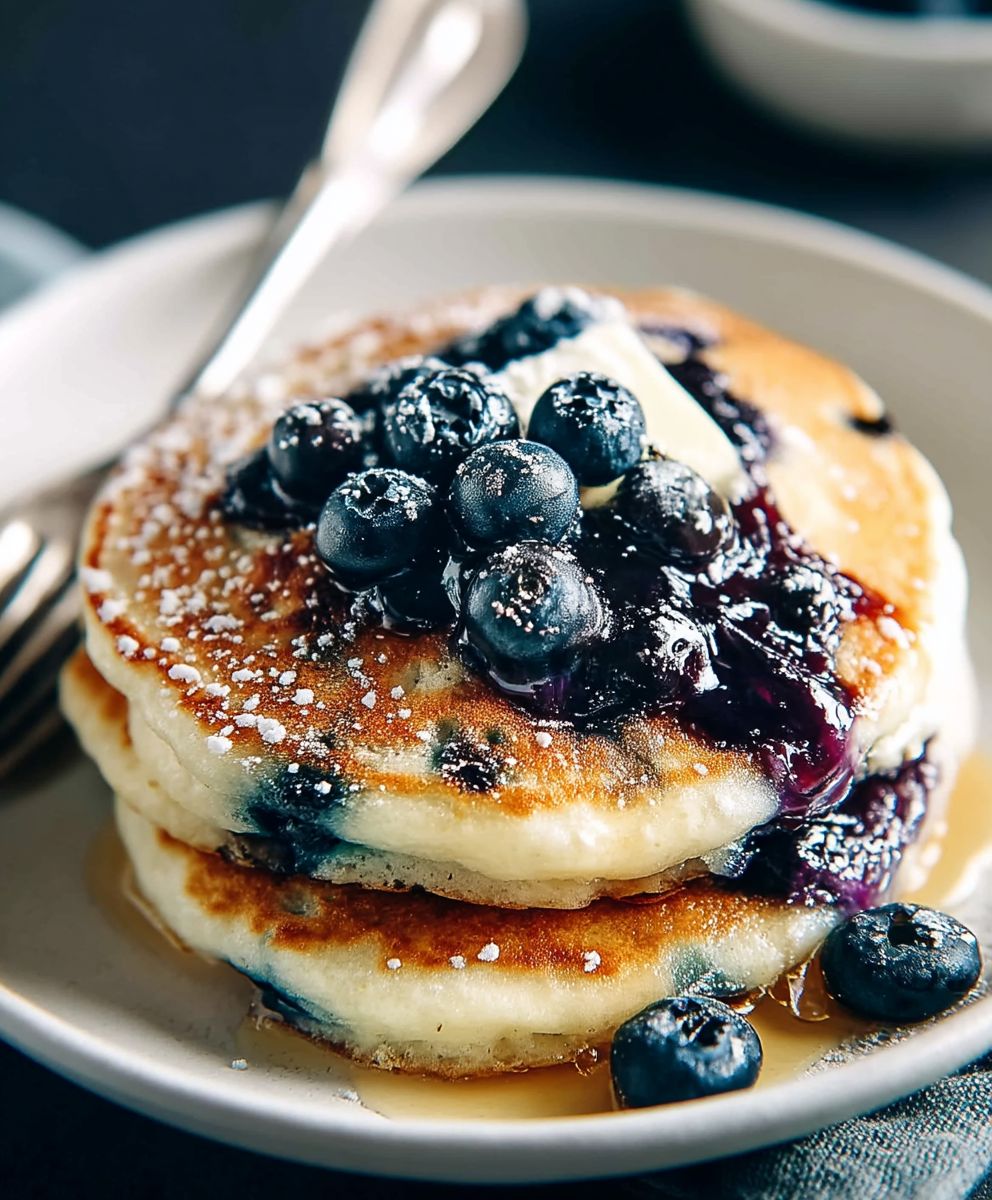 Crêpes moelleuses aux myrtilles