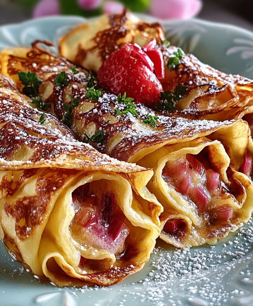 Crêpes à la rhubarbe
