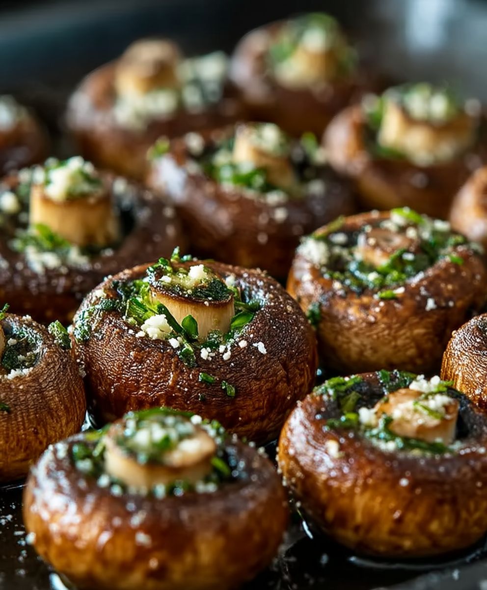 Champignons rôtis ail parmesan