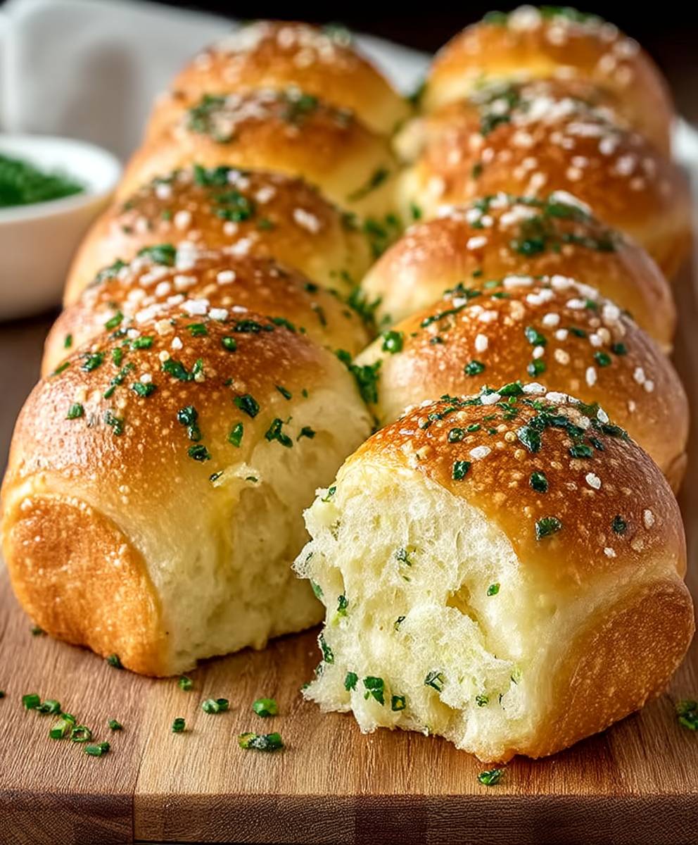Rouleaux de pain à lail