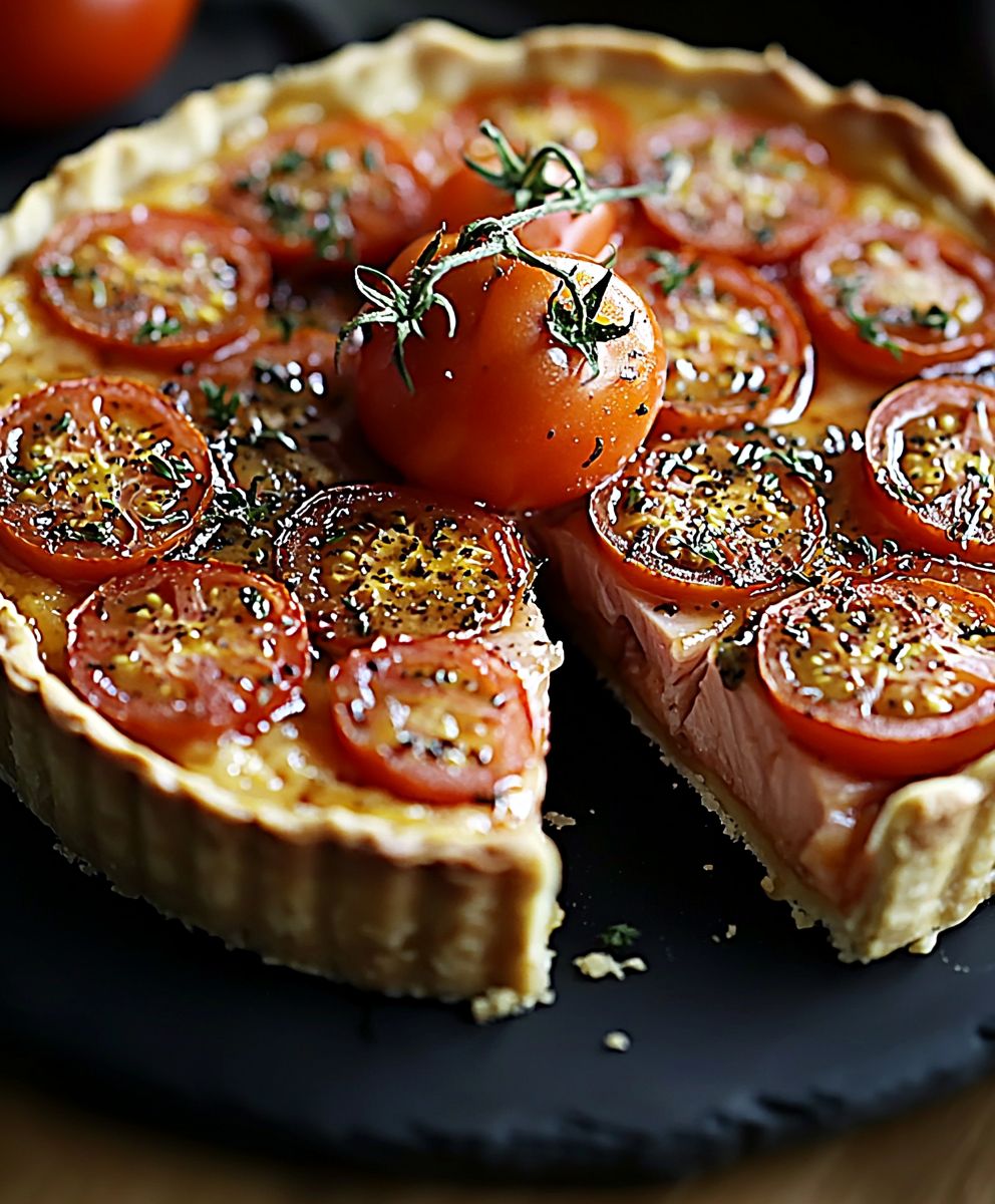 Tarte thon tomate moutarde