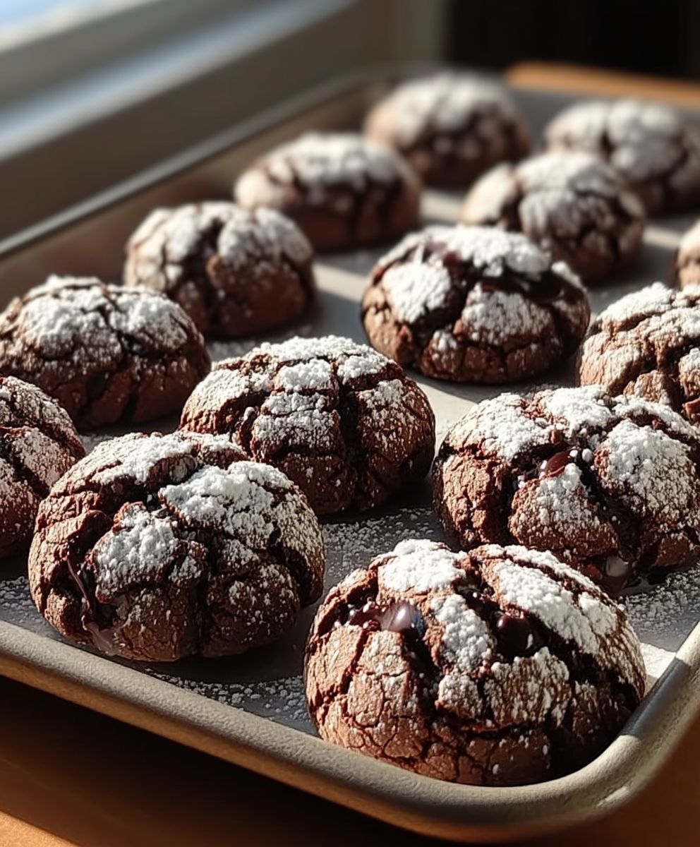 Biscuits craquelés au chocolat
