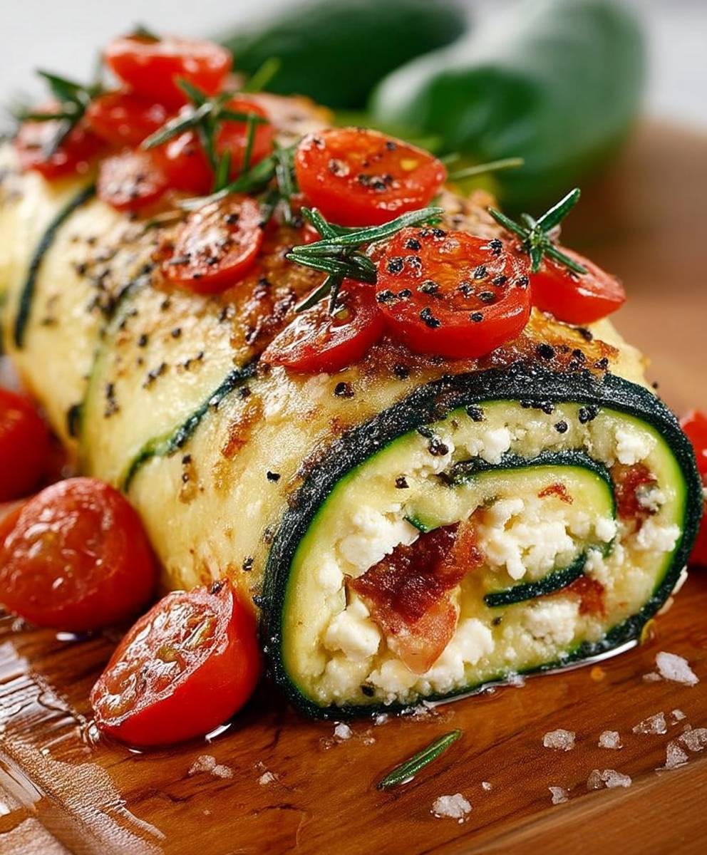 Rouleau courgettes feta tomates