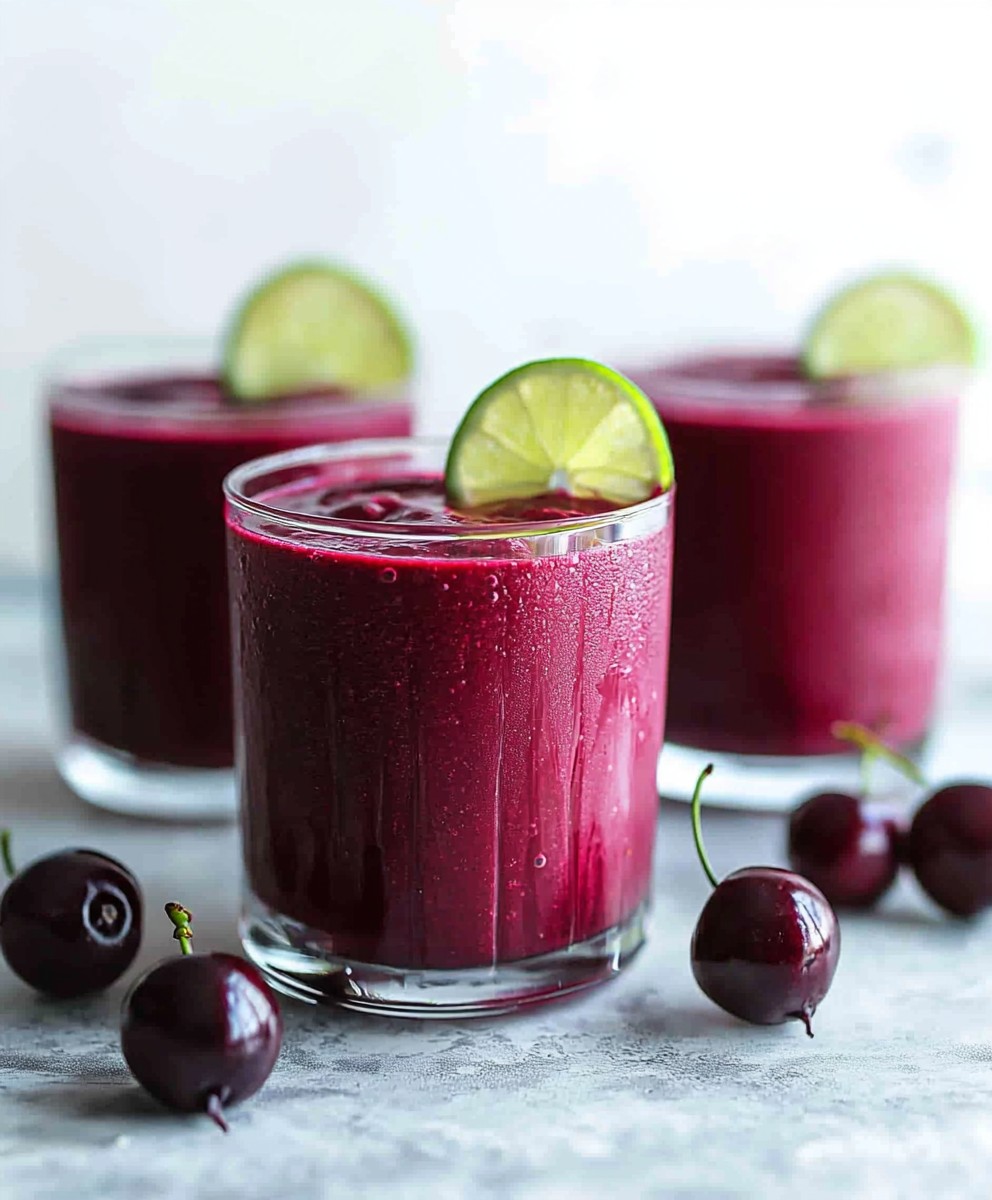 Smoothie cerise citron vert betterave
