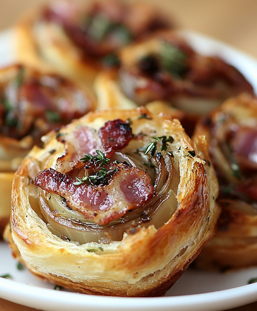 Roulés lardons oignons