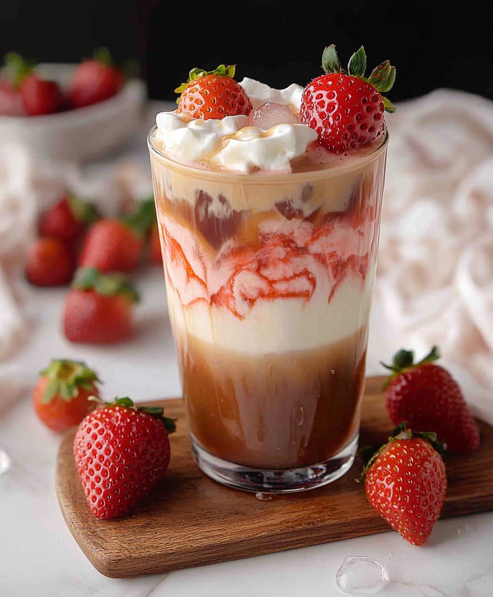 Latte glacé aux fraises