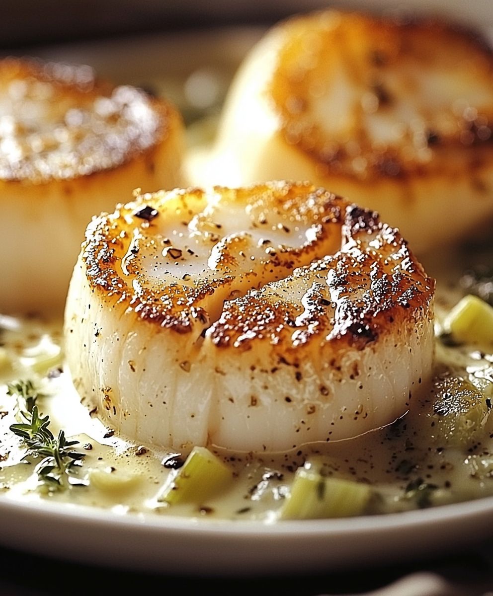 Coquilles Saint Jacques poireaux crème