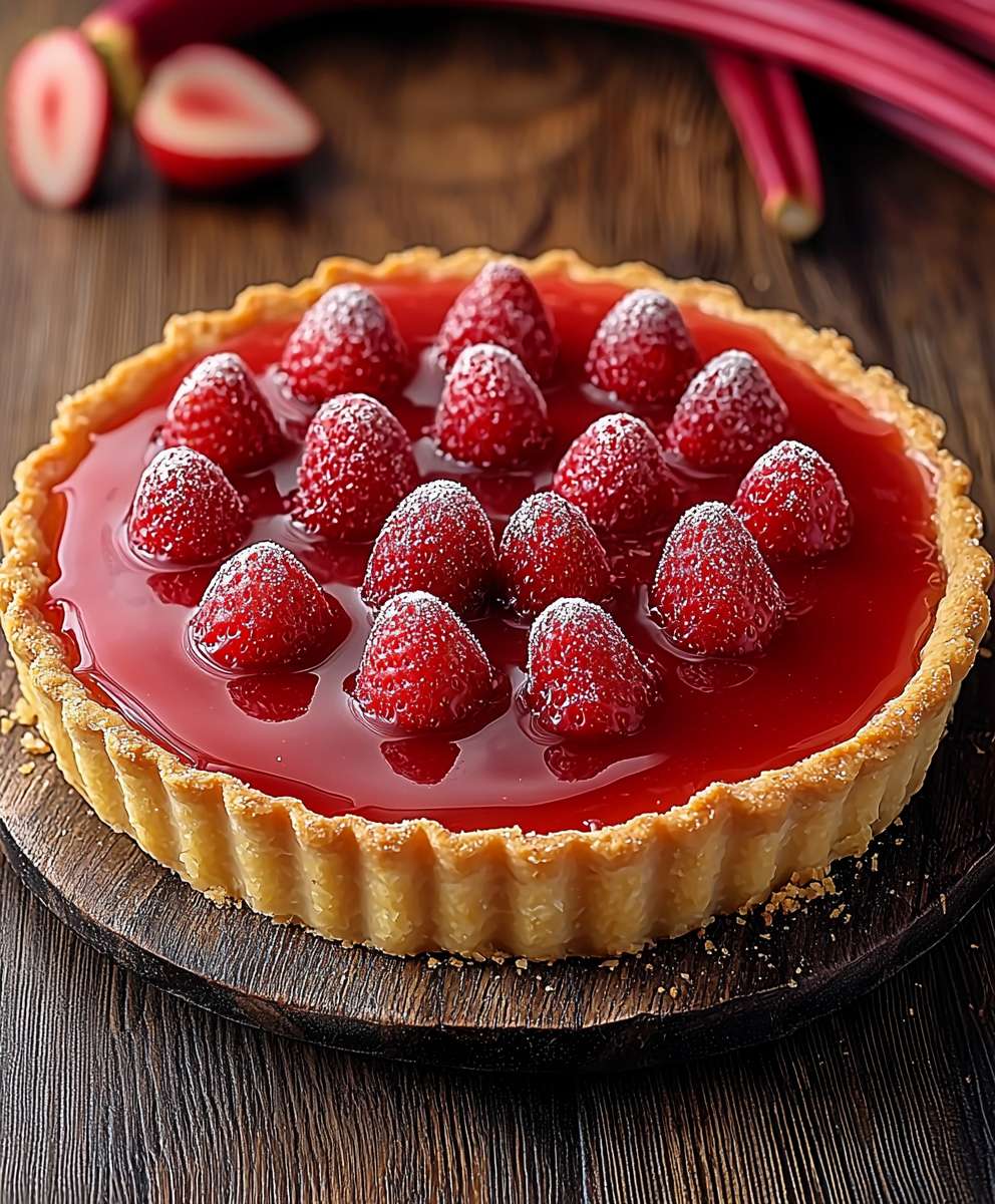 Tarte curd fraise rhubarbe