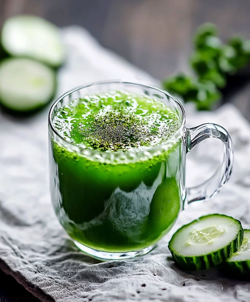 Smoothie celeri concombre kale spiruline