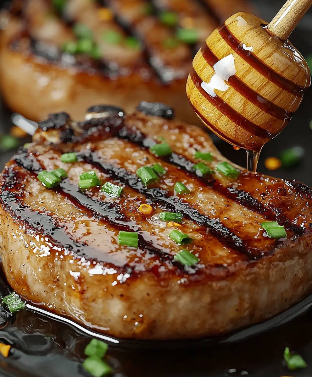 Côtelettes de porc glacées au miel