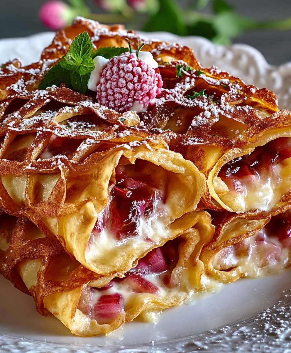 Crêpes à la rhubarbe