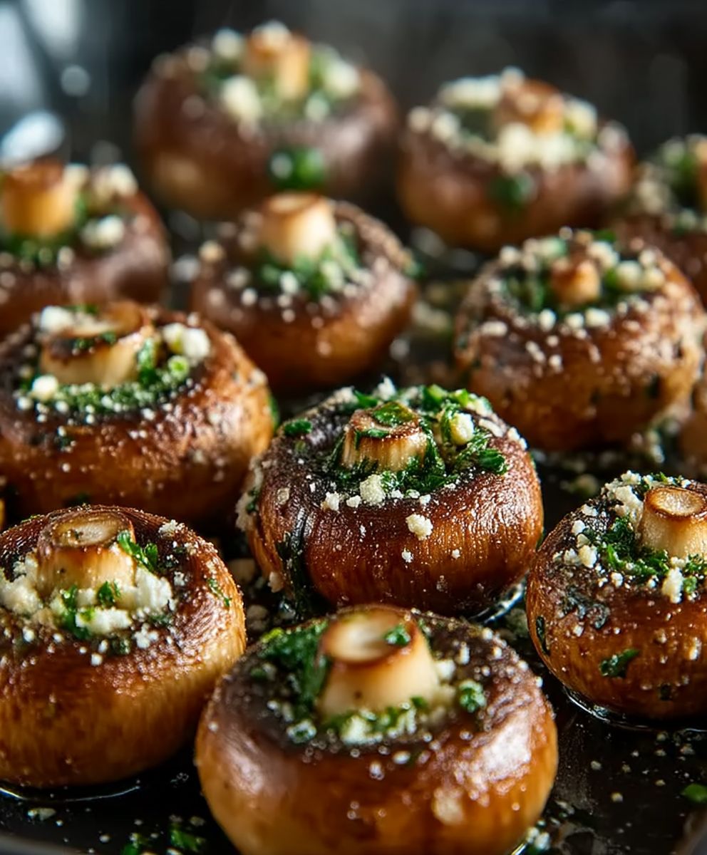 Champignons rôtis ail parmesan