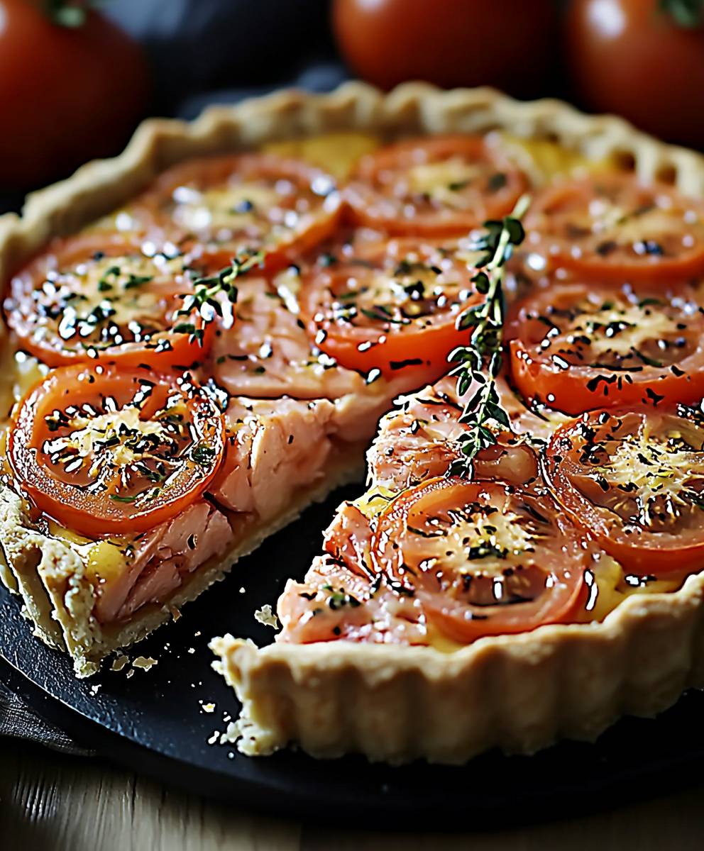 Tarte thon tomate moutarde
