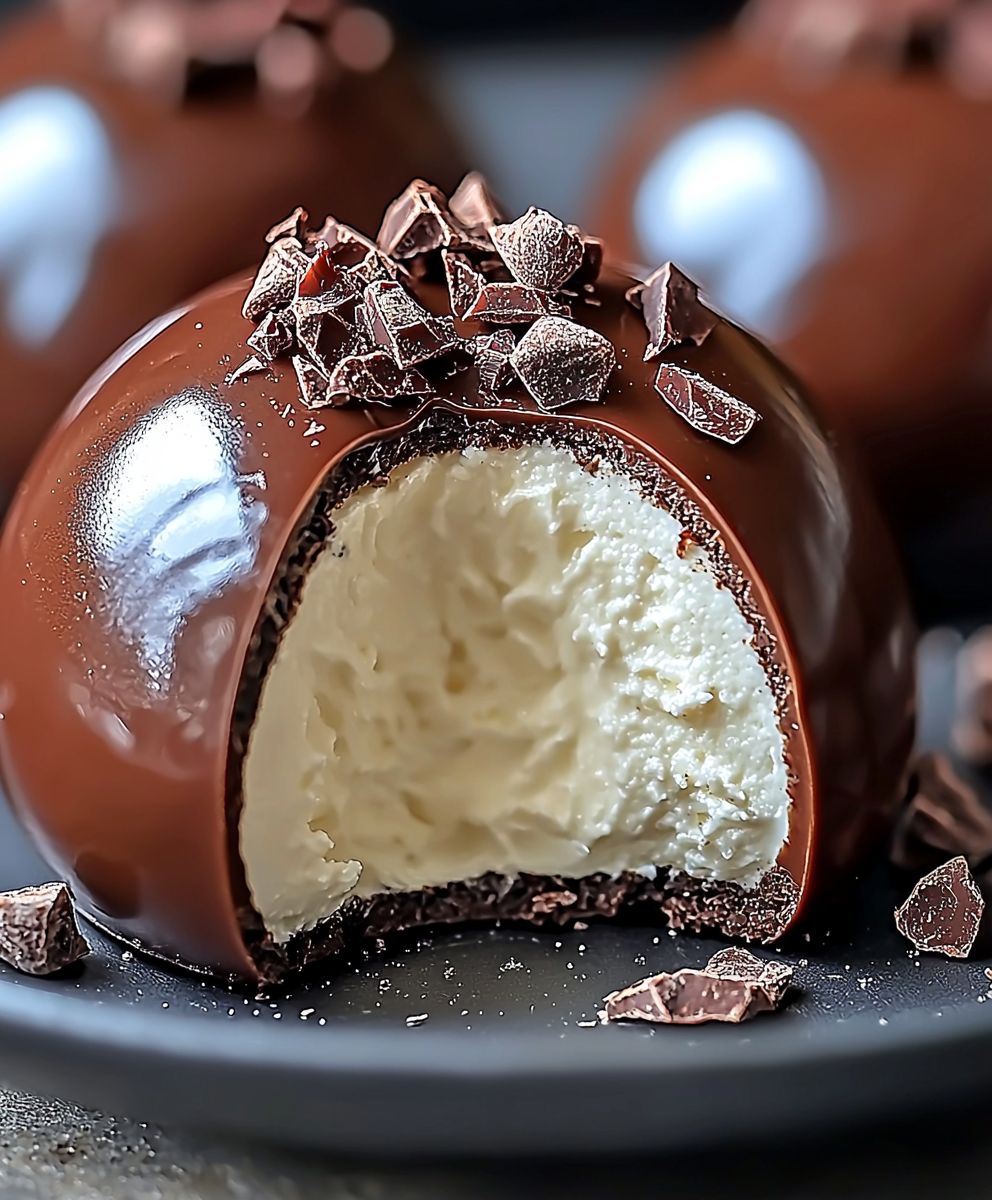 Dômes chocolat praliné mousse mascarpone