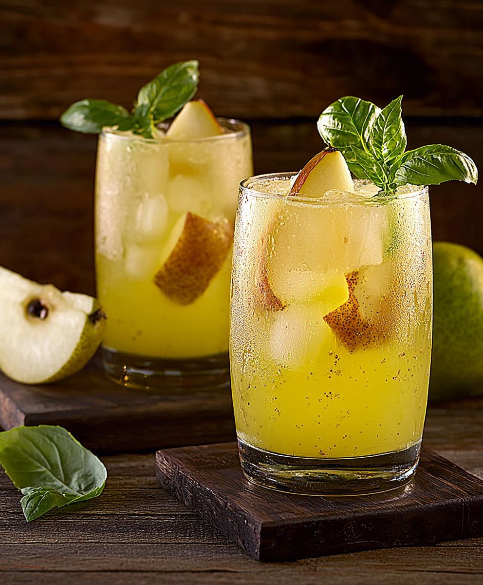 Limonade poire basilic
